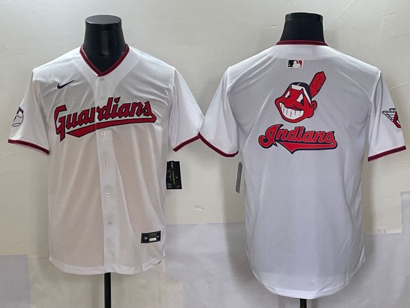 Men 2025 Cleveland Indians Blank White Game Nike MLB Jersey style 4->cleveland indians->MLB Jersey